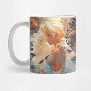 A pretty white haired mermaid Mug